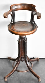 FISCHEL (ATTR.) BENTWOOD CHILD'S BARBER SWIVEL CHAIR