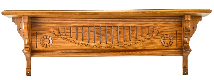 EARLY 20TH CENTURY OAK-CARVED SHELF