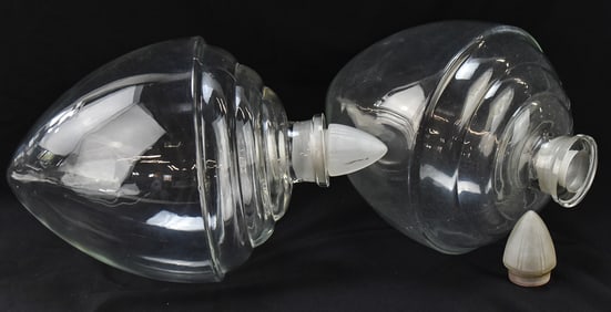 TWO OWENS' (ATTR.) GLASS DRUG STORE SHOW GLOBES