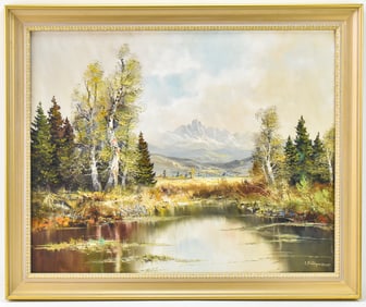 JOSEPH FRUHMESSER MOUNTAIN LANDSCAPE OIL PAINTING