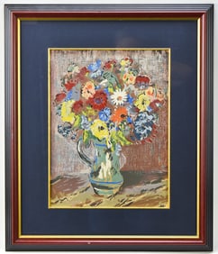 WC MCNULTY 'FLORAL BOUQUET' GOUACHE PAINTING