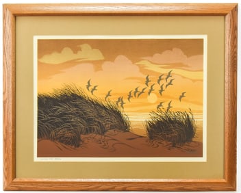 WALTON BUTTS 'ALONG THE BEACH' SILKSCREEN SERIGRAPH