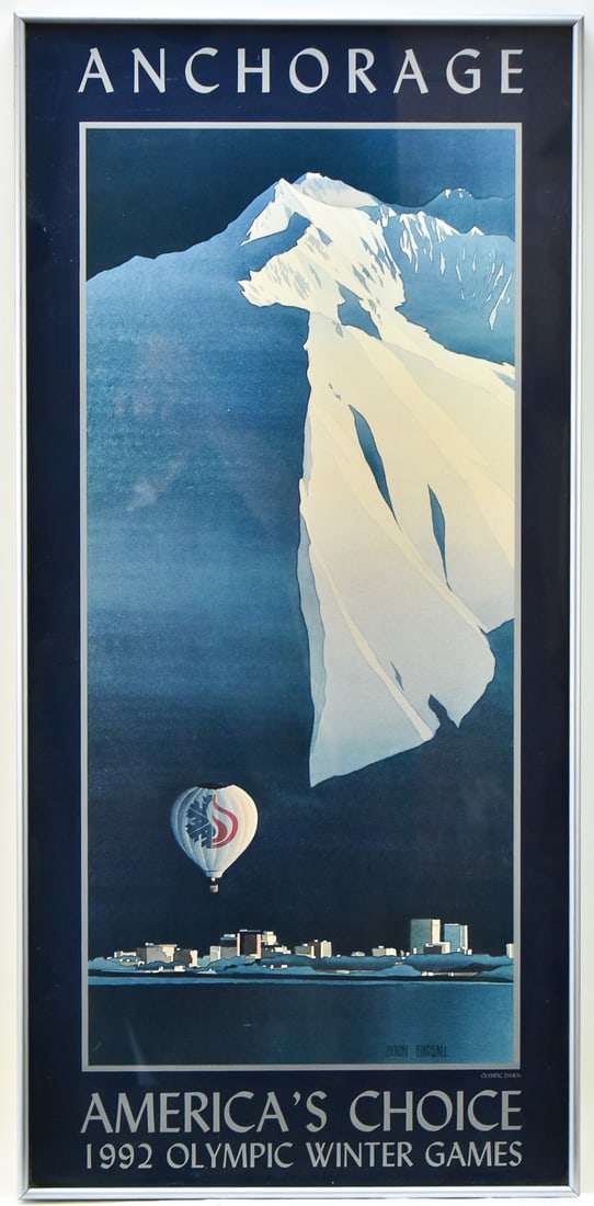 BYRON BIRDSALL 1992 OLYMPIC WINTER GAMES POSTER, ANCHORAGE, ALASKA (1 of 3)