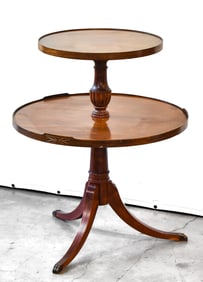 MERSMAN MAHOGANY TWO-TIER DUMBWAITER TABLE