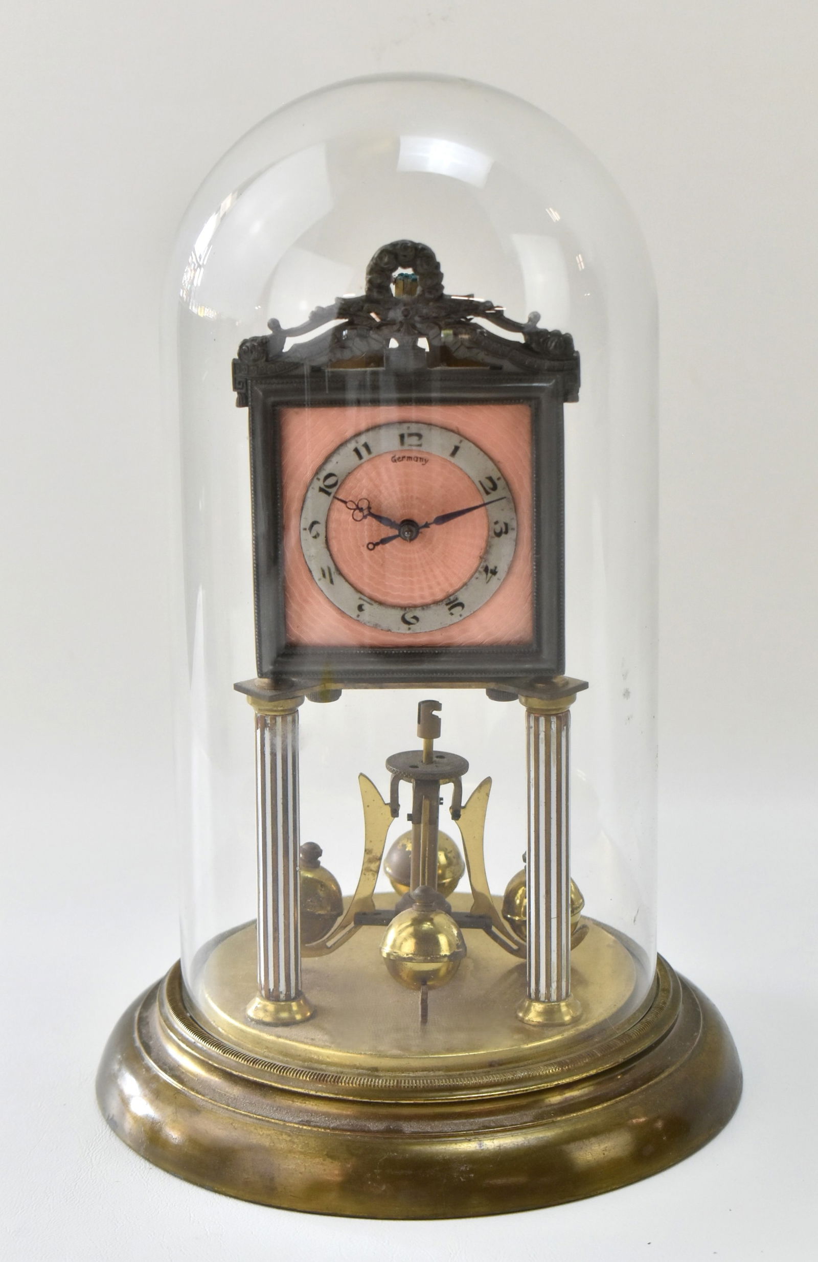 JAHRESUHREN-FABRIK GERMAN 400 DAY TORSION CLOCK UNDER DOME (1 of 4)