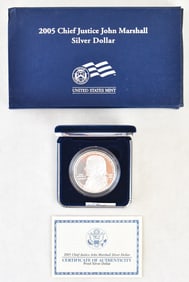 2005 UNITED STATES MINT CHIEF JUSTICE JOHN MARSHALL UNCIRCULATED SILVER DOLLAR