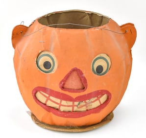 GERMAN HALLOWEEN PRESSED PAPERBOARD JACK O' LANTERN