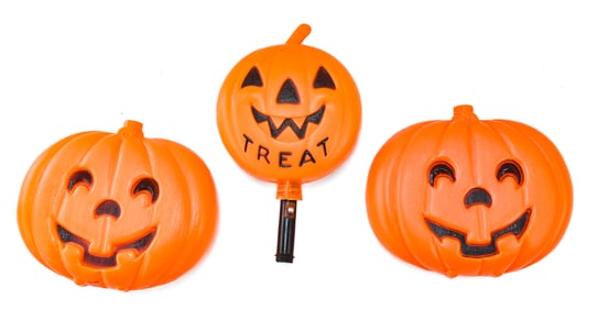 THREE VINTAGE HALLOWEEN JACK O' LANTERN BLOW MOLDS