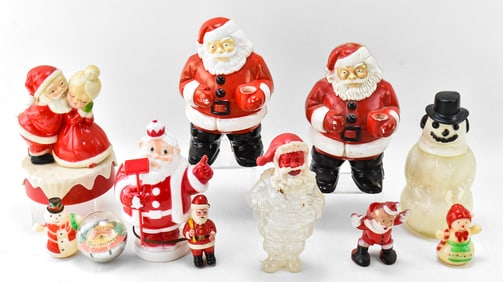 ASSORTED TABLETOP CHRISTMAS DECORATIONS & ORNAMENTS