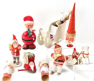 COLLECTION OF VINTAGE SANTA CLAUS DECORATIONS