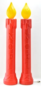 PAIR OF VINTAGE CHRISTMAS NOEL CANDLE BLOW MOLDS