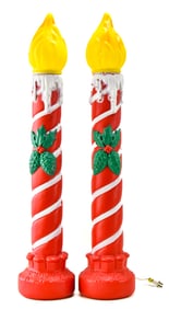 PAIR OF VINTAGE CHRISTMAS CANDLE BLOW MOLDS