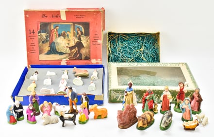 THREE VINTAGE CHRISTMAS NATIVITY SETS