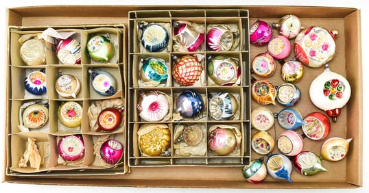 OVER 40 VINTAGE CHRISTMAS INDENT ORNAMENTS