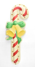 VINTAGE EMPIRE CHRISTMAS LIGHTED CANDY CANE WALL DECORATION