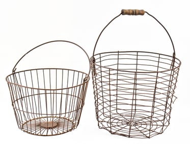 PAIR OF EARLY 20TH C. EGG OR GATHERING BASKETS