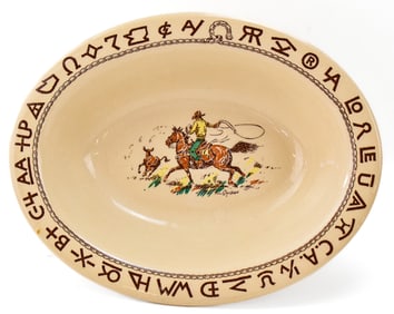 WALLACE CHINA WESTWARD HO 'RODEO' PATTERN OVAL SERVING DISH