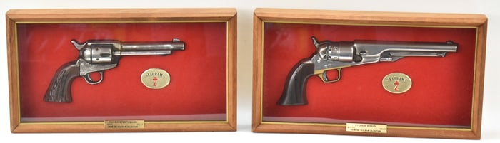 PAIR OF SEAGRAM'S ADVERTISING COLLECTION DISPLAY REVOLVERS