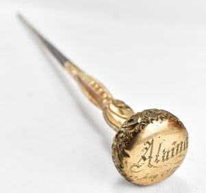 1912 K&H EBONIZED MOTHER OF PEARL CANE