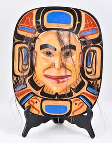 FIRST NATIONS NED MATILPI 'PORTRAIT-WOMAN MOON' CARVED MASK