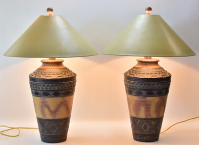 CONTEMPORARY ANTHONY CALIFORNIA INC. SOUTHWESTERN-STYLE LAMPS