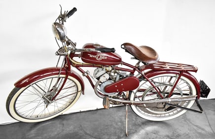 C. 1951-1953 POST-WAR SCHWINN EXCELSIOR WHIZZER MOTORBIKE