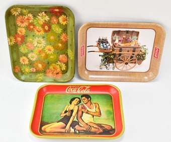 VINTAGE COCA-COLA & TOLEWARE SERVING TRAYS