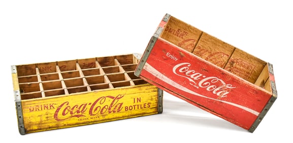 TWO VINTAGE COCA-COLA CRATES: PORTLAND OREGON & AMERICAN BOX CORPORATION