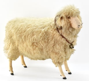 VINTAGE JOEL DONOHOE SHEEP BENCH SCULPTURE