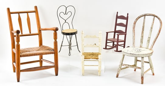 COLLECTION OF CHILDREN'S & DOLL'S CHAIRS