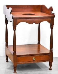 VICTORIAN WOODEN FOOTED WASH STAND