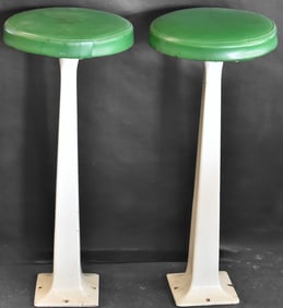 TWO VINTAGE ICE CREAM PARLOR STOOLS