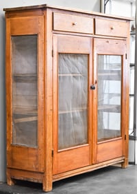 ANTIQUE PINE PIE SAFE WITH SCREENED DOORS