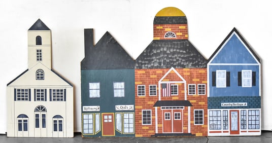 JUDY CAPLAN PAINTED STOREFRONT FACADE WINDOW DISPLAY