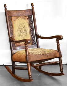 19TH C. OAK ROCKING CHAIR