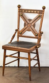 19TH C. OAK CROSS-BACK CHAIR
