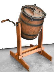 19TH CENTURY BARREL STAVE BUTTER CHURN
