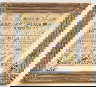 1854 FRAMED SAMPLER BY 'FANNY JANE DURRANT'