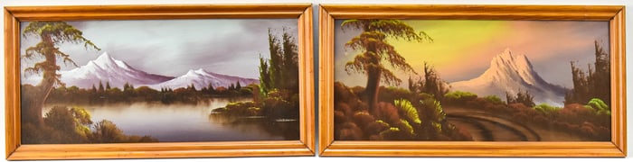 PAIR OF MOUNTAIN LANDSCAPE OIL PAINTINGS