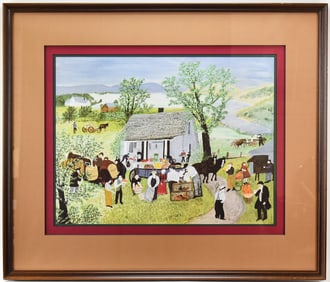GRANDMA MOSES 'MOVING DAY ON THE FARM' LITHOGRAPH