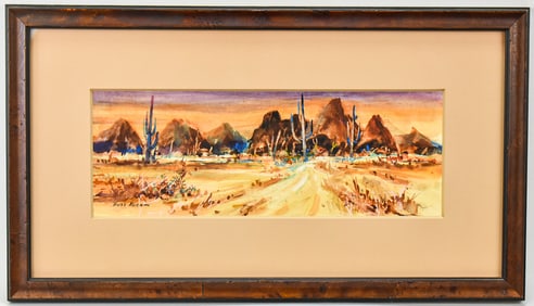 RUSS KOENIG DESERT LANDSCAPE WATERCOLOR PAINTING