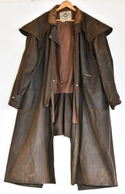 VINTAGE DRIZA-BONE AUSTRALIA MEN'S WAXED CANVAS RIDING COAT