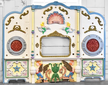 VINTAGE THREE-PIECE CAROUSEL WURLITZER STYLE ORGAN FRONT PANEL