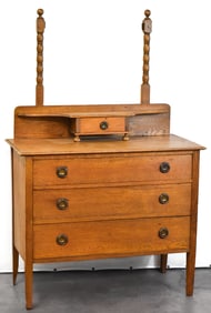 VICTORIAN FOOTED DRESSER, TURN OF THE 19TH CENTURY
