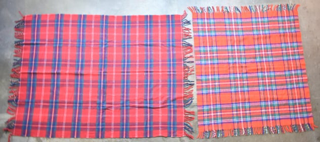 TWO VINTAGE PLAID WOOL BLANKETS