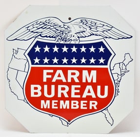 DOUBLE-SIDED FARM BUREAU MEMBER METAL SIGN