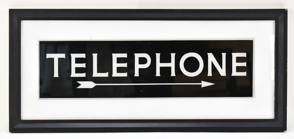 TELEPHONE GLASS SIGN IN FRAME