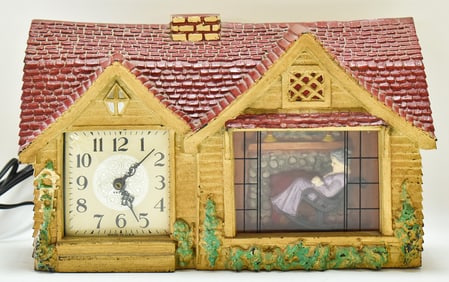 C. 1956 HADDON ORIGINAL 'HOME SWEET HOME' MANTEL CLOCK