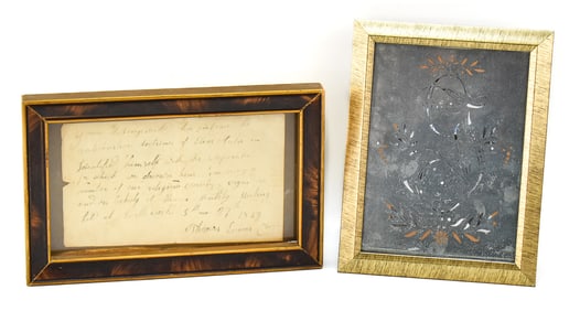 1829 EXCOMMUNICATION LETTER & A SWEDISH STENCIL PLATE