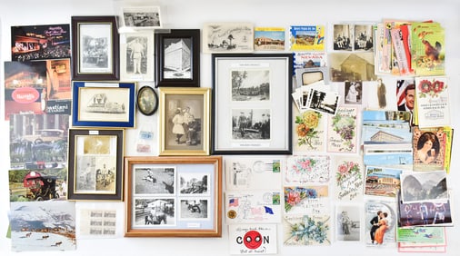 VINTAGE EPHEMERA ASSORTMENT: CASKET, WAR RAVAGES, & WESTERN LIFE PHOTOGRAPHS